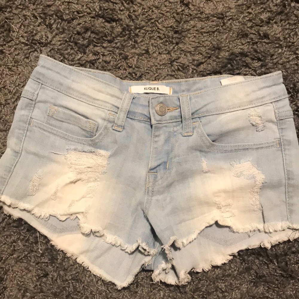 Ripped jean shorts
